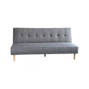 3 Seater Linen Sofa Bed Couch With Pillows Light Grey