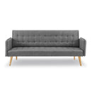 3 Seater Modular Linen Fabric Sofa Bed Couch Armrest