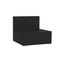 3 Seater Sofa Black Poly Rattan With Cushions