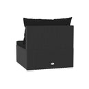 3 Seater Sofa Black Poly Rattan With Cushions