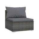 3 Seater Grey Poly Rattan With Cushions Sofa