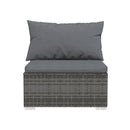 3 Seater Grey Poly Rattan With Cushions Sofa