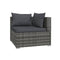3 Seater Grey Poly Rattan With Cushions Sofa