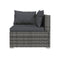 3 Seater Grey Poly Rattan With Cushions Sofa