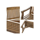 3 Seater Wooden Garden Bench Chair Natural