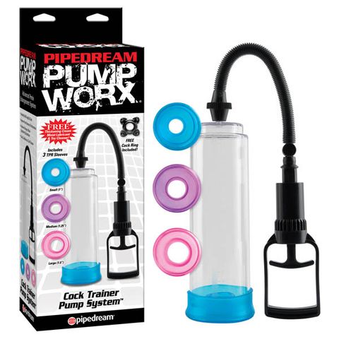 3 Sleeves Pump Worx Cock Trainer Penis Pump System Clear