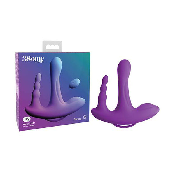 3Some Rock N Ride Rechargeable Stimulator With Wireless Remote Purple