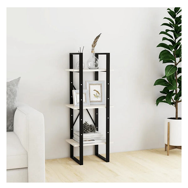 3 Tier Book Cabinet White 40 X 30 X 105 Cm Solid Pinewood
