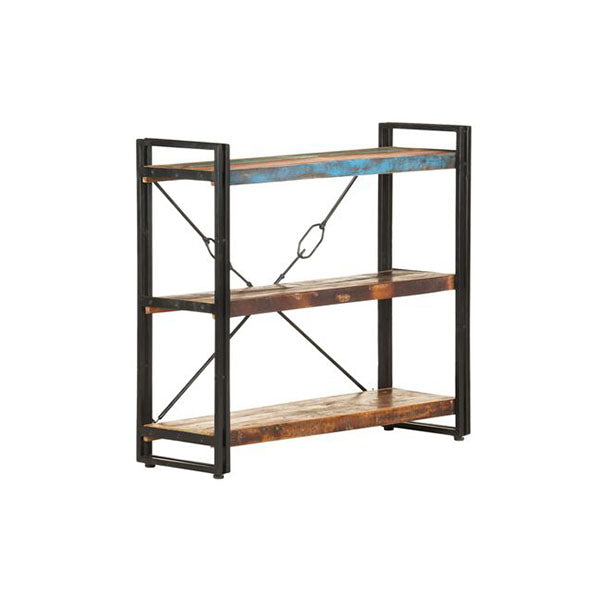 3 Tier Bookcase 90 X 30 X 80 Cm Solid Reclaimed Wood