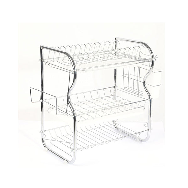 3 Tier Stainless Steel Dish Rack Tray Storage Cup Cutlery Holder