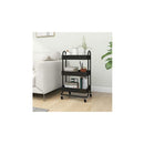 3 Tier Trolley Black 43 X 34 X 79 Cm Steel