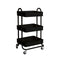 3 Tiers Kitchen Organiser Trolley Cart Steel Shelf Wheels