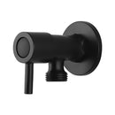 Round Washing Machine Stop Tap Shut Off Valve Wall Mounted Black Brass
