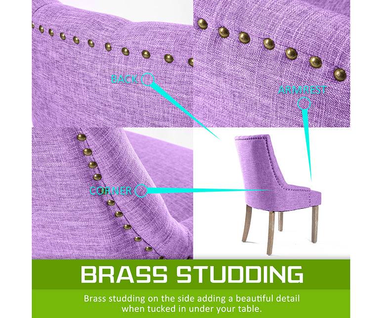 French Provincial Oak Leg Chair AMOUR - Violet