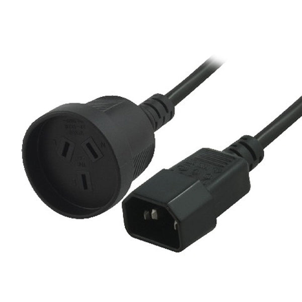 3 Core Power Cord with Mains Socket to IEC-C14