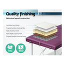 3 Fold Portable Aluminum Massage Bed Purple 75cm