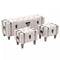 3 Piece Solid Wood and Steel Storage Bench 112x37x45cm