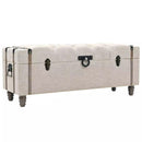 3 Piece Solid Wood and Steel Storage Bench 112x37x45cm