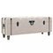 3 Piece Solid Wood and Steel Storage Bench 112x37x45cm