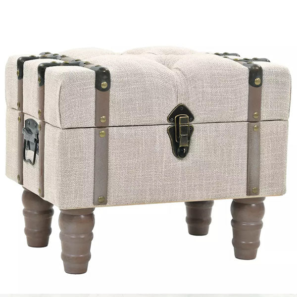 3 Piece Solid Wood and Steel Storage Bench 112x37x45cm