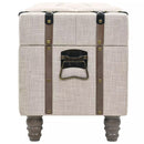 3 Piece Solid Wood and Steel Storage Bench 112x37x45cm