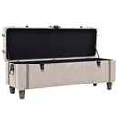 3 Piece Solid Wood and Steel Storage Bench 112x37x45cm