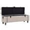 3 Piece Solid Wood and Steel Storage Bench 112x37x45cm