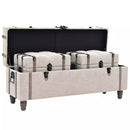 3 Piece Solid Wood and Steel Storage Bench 112x37x45cm