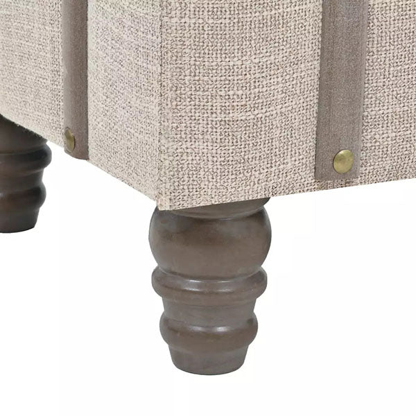 3 Piece Solid Wood and Steel Storage Bench 112x37x45cm