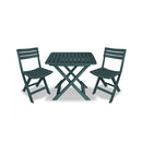 3 Piece Folding Bistro Set Plastic Green