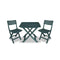 3 Piece Folding Bistro Set Plastic Green