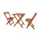 3 Piece Solid Acacia Wood Folding Bistro Set