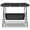 Gardeon Outdoor Furniture Swing Chair Hammock 3 Seater Bench Canopy Black