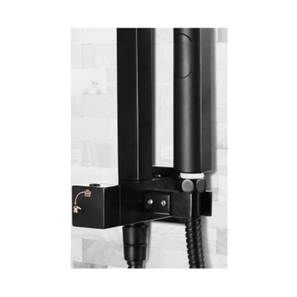 Wels Rain Shower Head Square Wall Handheld Spray Bracket Rail Black