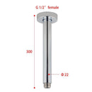 Round Silver Ceiling Shower Arm Rose Chrome Polished 200mm