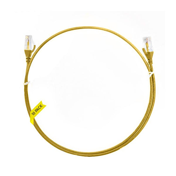 3M Cat 6 Ultra Thin Lszh Pack Of 10 Ethernet Network Cable Yellow