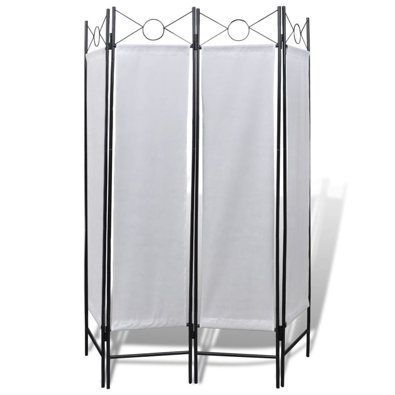 4-Panel Room Divider Privacy Folding Screen 160 x 180 Cm - White