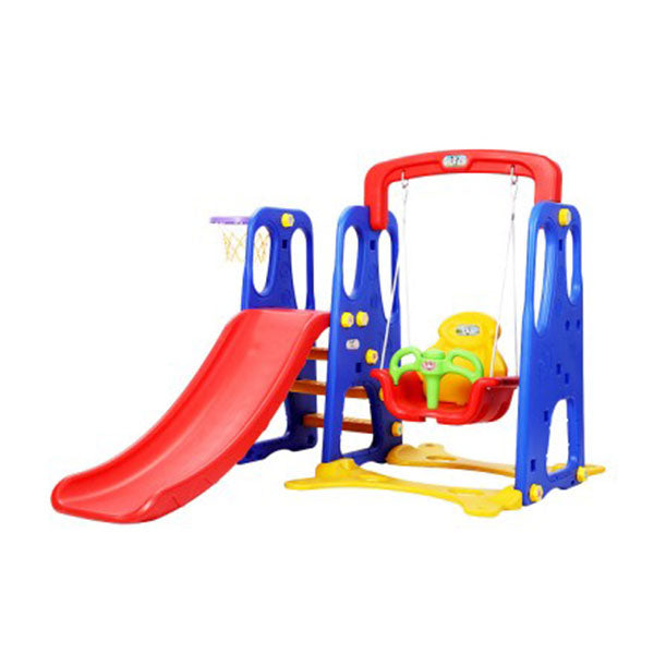 3 in 1 Slide Swing with Basketball Hoop Toddler Outdoor Indoor Play