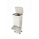 42L Rubbish Bin Waste Pedal Recycling Kitchen Wheel 2 Compartment