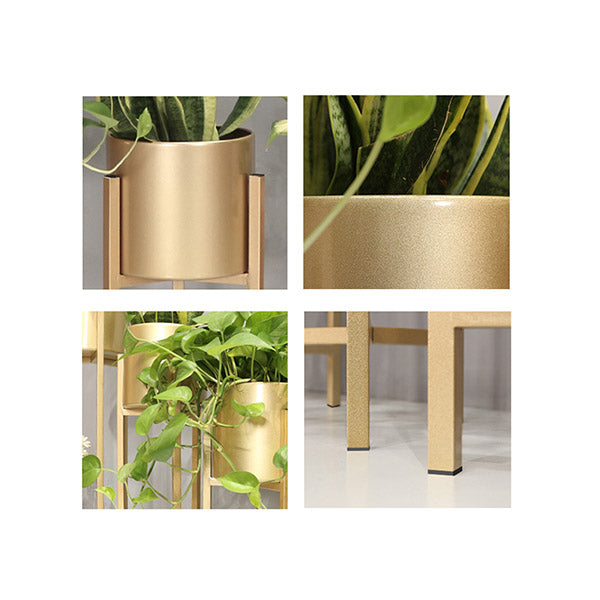 45Cm Gold Metal Plant Stand With Flower Pot Holder Corner