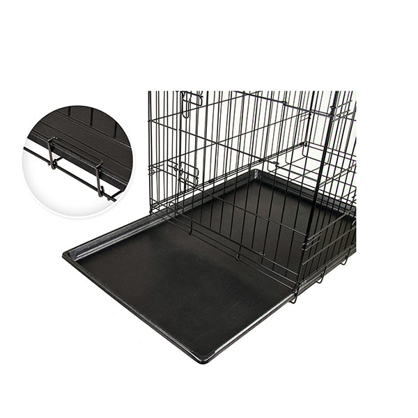 48 Inch Foldable Wire Dog Cage With Tray And Cushion Mat