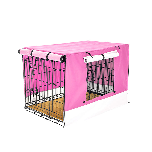 48 Inch Foldable Wire Dog Cage With Tray And Cushion Mat