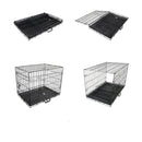 48 Inch Foldable Wire Dog Cage With Tray And Cushion Mat