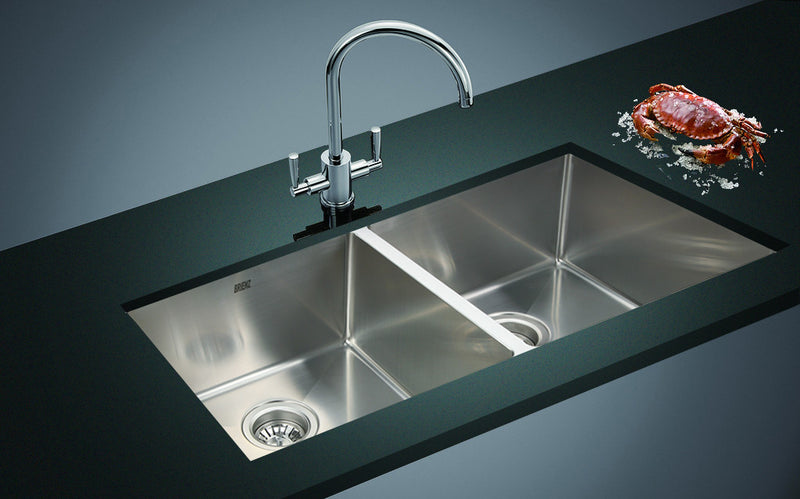 Double Square Cube Stainless Steel Sink 865 x 440mm
