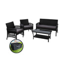 4 Pcs Outdoor Furniture Outdoor Lounge Setting Rattan Patio Dining Set