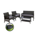 4 Pcs Outdoor Furniture Outdoor Lounge Setting Rattan Patio Dining Set
