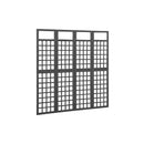 4 Panel Room Divider Trellis Solid Fir Wood Black 161 X 180 Cm