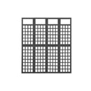 4 Panel Room Divider Trellis Solid Fir Wood Black 161 X 180 Cm