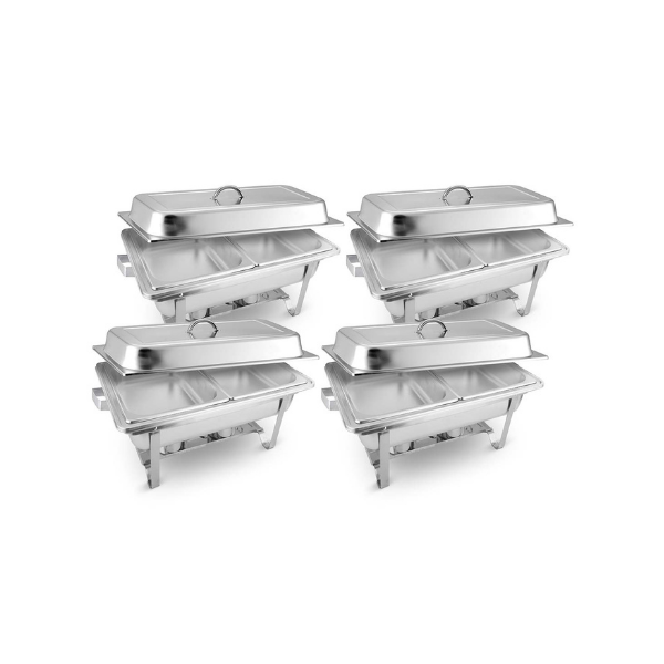 4 Pcs Dual Tray Stainless Steel Chafing Dish