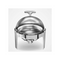 4 Pcs 6L Stainless Steel Chafing Food Warmer Round Roll Top